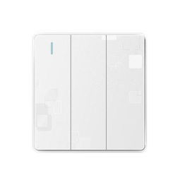 乐清明庆电器厂86型正品魅影A7系列三开单控荧光开关插座面板高清解析